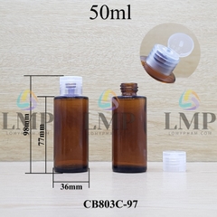 Chai thủy tinh nâu nắp bật sọc