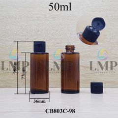 Chai thủy tinh nâu nắp bật sọc