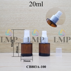 Chai thủy tinh nâu đầu phun sương xi 1 viền