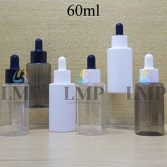 Chai PETG vai ngang nắp bóp khoen nhựa 60ml