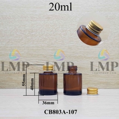 Chai thủy tinh nâu nắp nhôm cuốn