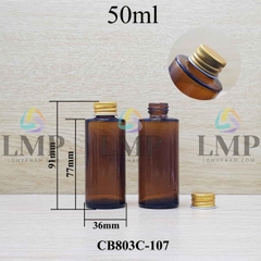 Chai thủy tinh nâu nắp nhôm cuốn