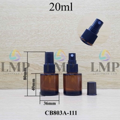 Chai thủy tinh nâu đầu phun sương sọc