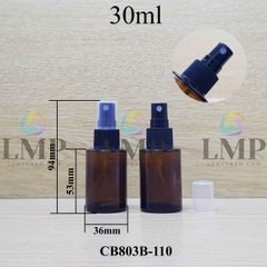 Chai thủy tinh nâu đầu phun sương sọc