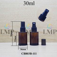 Chai thủy tinh nâu đầu phun sương sọc