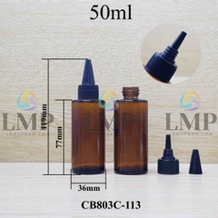 Chai thủy tinh nâu nắp nhọn sọc