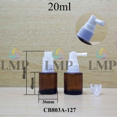 Chai thủy tinh nâu đầu xịt mũi 90 độ