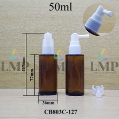 Chai thủy tinh nâu đầu xịt mũi 90 độ