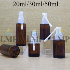 Chai thủy tinh nâu đầu xịt mũi 360 độ