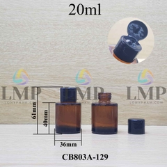 Chai thủy tinh nâu nắp bật trơn bóng