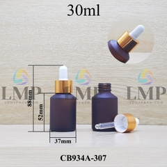 Chai thủy tinh vát nắp bóp khoen nhôm 30ml