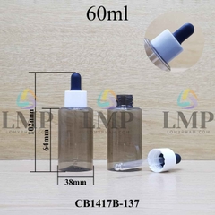 Chai PETG vai ngang nắp bóp khoen nhựa 60ml