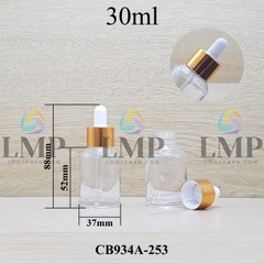 Chai thủy tinh vát nắp bóp khoen nhôm 30ml