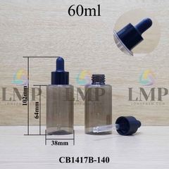 Chai PETG vai ngang nắp bóp khoen nhựa 60ml