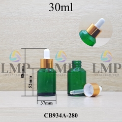 Chai thủy tinh vát nắp bóp khoen nhôm 30ml