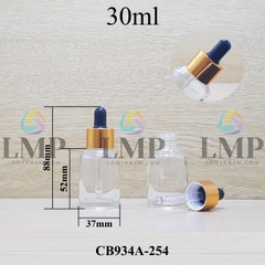 Chai thủy tinh vát nắp bóp khoen nhôm 30ml