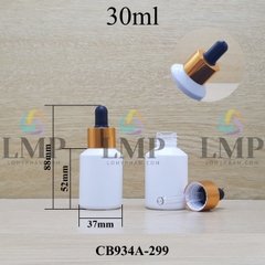 Chai thủy tinh vát nắp bóp khoen nhôm 30ml