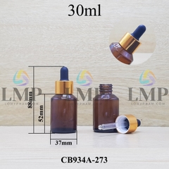 Chai thủy tinh vát nắp bóp khoen nhôm 30ml