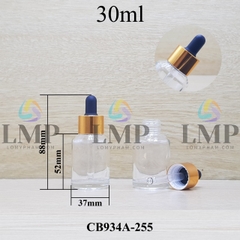 Chai thủy tinh vát nắp bóp khoen nhôm 30ml