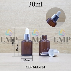 Chai thủy tinh vát nắp bóp khoen nhôm 30ml
