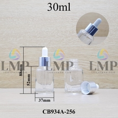 Chai thủy tinh vát nắp bóp khoen nhôm 30ml