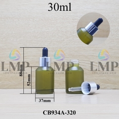 Chai thủy tinh vát nắp bóp khoen nhôm 30ml