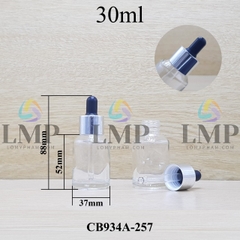 Chai thủy tinh vát nắp bóp khoen nhôm 30ml