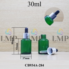 Chai thủy tinh vát nắp bóp khoen nhôm 30ml