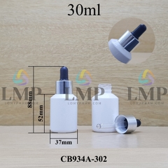 Chai thủy tinh vát nắp bóp khoen nhôm 30ml