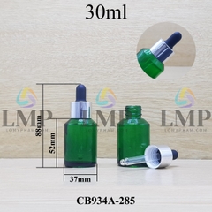 Chai thủy tinh vát nắp bóp khoen nhôm 30ml