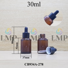 Chai thủy tinh vát nắp bóp khoen nhôm 30ml