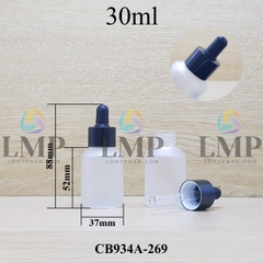 Chai thủy tinh vát nắp bóp khoen nhôm 30ml
