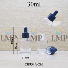 Chai thủy tinh vát nắp bóp khoen nhôm 30ml