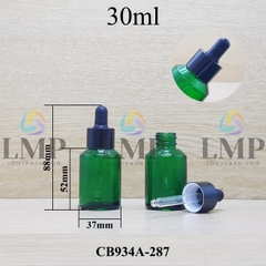 Chai thủy tinh vát nắp bóp khoen nhôm 30ml