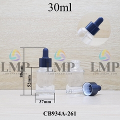 Chai thủy tinh vát nắp bóp khoen nhôm 30ml