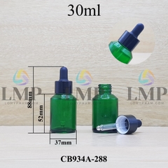 Chai thủy tinh vát nắp bóp khoen nhôm 30ml