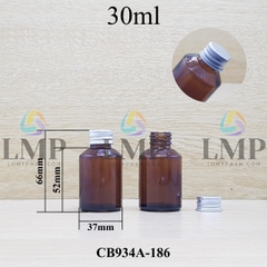 Chai thủy tinh vát nắp nhôm cuốn 30ml