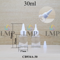 Chai thủy tinh vát nắp nhọn sọc 30ml