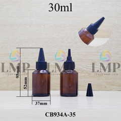Chai thủy tinh vát nắp nhọn sọc 30ml