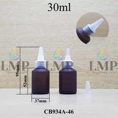 Chai thủy tinh vát nắp nhọn sọc 30ml