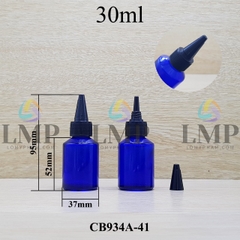 Chai thủy tinh vát nắp nhọn sọc 30ml