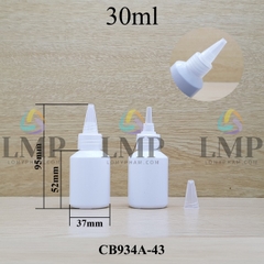 Chai thủy tinh vát nắp nhọn sọc 30ml