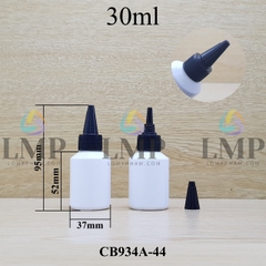 Chai thủy tinh vát nắp nhọn sọc 30ml