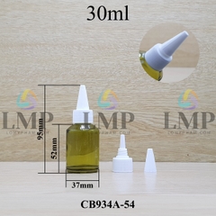 Chai thủy tinh vát nắp nhọn sọc 30ml