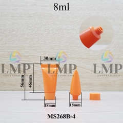 Tuýp nhựa miệng tuýp 6mm nắp vặn 8ml