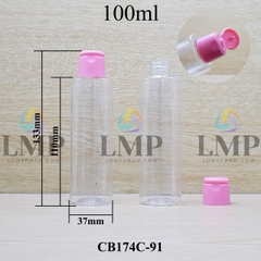 Chai PET vai ngang nắp bật trơn mờ 100ml