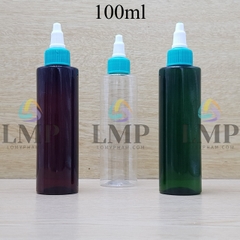 Chai PET vai ngang nắp nhọn sọc tattoo 100ml