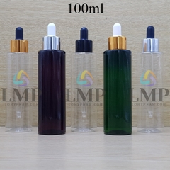 Chai PET vai ngang nắp bóp khoen nhôm 100ml