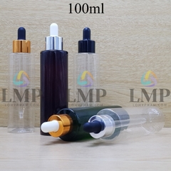 Chai PET vai ngang nắp bóp khoen nhôm 100ml