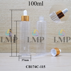 Chai PET vai ngang nắp bóp khoen nhôm 100ml